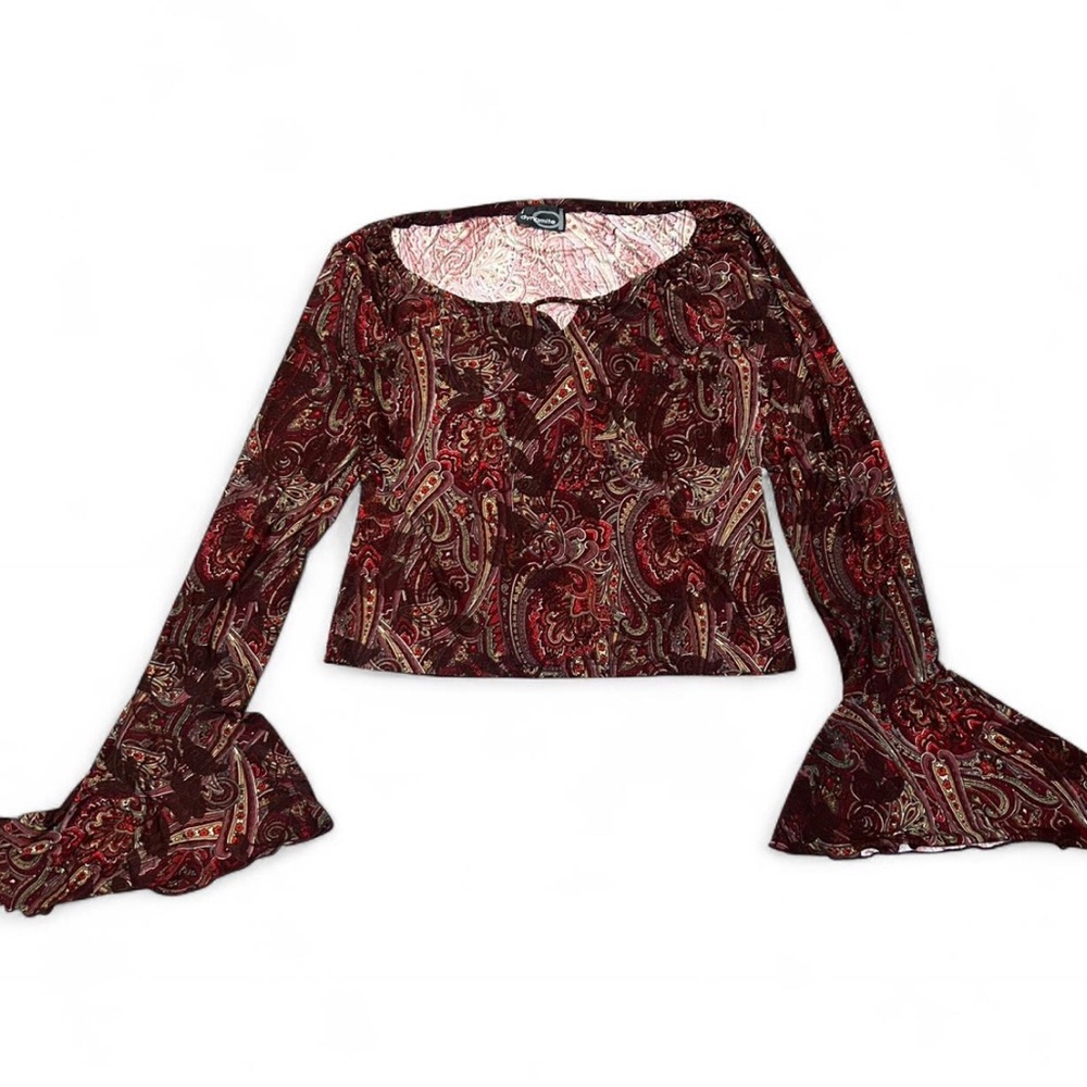 Dynamite Burgundy Paisley Blouse